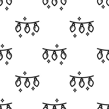 Beyaz arkaplanda dekoratif ışıklandırma deseni.