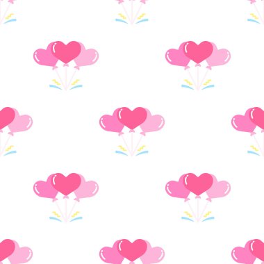 Bir grup kalp şeklinde balon pürüzsüz desen arkaplan.
