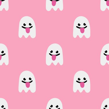 Çizgi film hayalet vektörü kusursuz model arkaplanı.