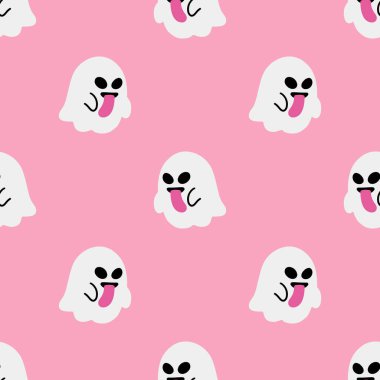 Çizgi film hayalet vektörü kusursuz model arkaplanı.