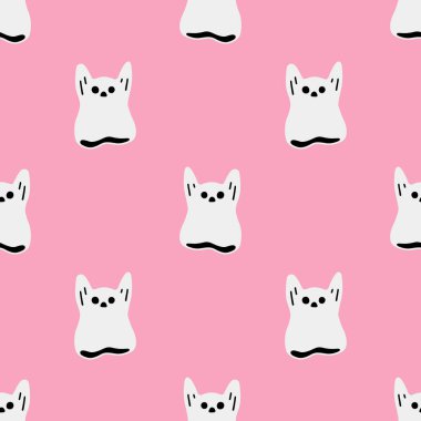 Çizgi film hayalet vektörü kusursuz model arkaplanı.