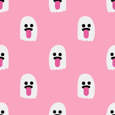 Çizgi film hayalet vektörü kusursuz model arkaplanı.