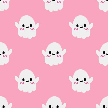 Çizgi film hayalet vektörü kusursuz model arkaplanı.