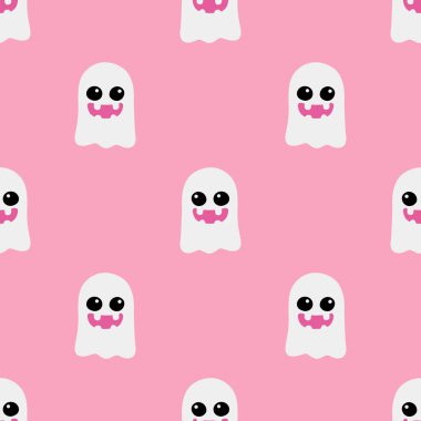 Çizgi film hayalet vektörü kusursuz model arkaplanı.