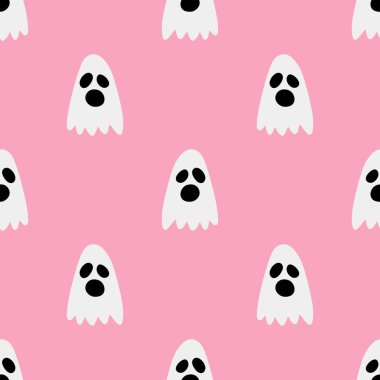 Çizgi film hayalet vektörü kusursuz model arkaplanı.