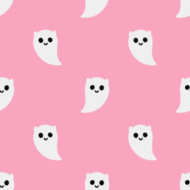 Cartoon ghost vector seamless pattern background. clipart