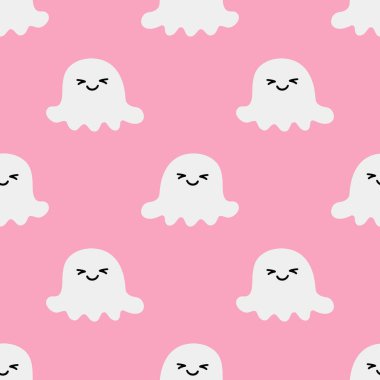 Çizgi film hayalet vektörü kusursuz model arkaplanı.