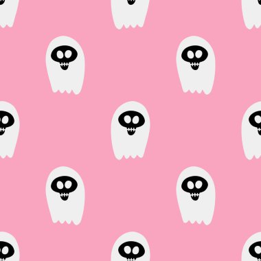 Çizgi film hayalet vektörü kusursuz model arkaplanı.