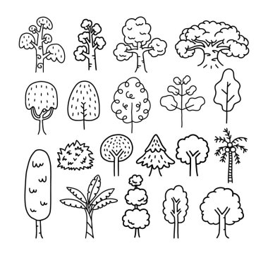 Çizgi film serisi Ağaçların karalaması, El çizimi.