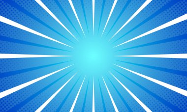 Comic style enerjik mavi günışığı arkaplanı.