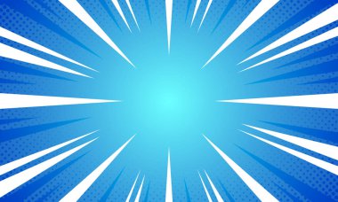 Comic style enerjik mavi günışığı arkaplanı.