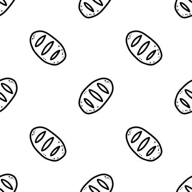 Ekmek karikatürünün kusursuz desenleri.