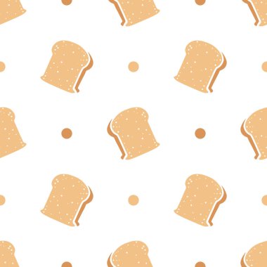 Buğday ekmeği karikatürünün kusursuz desenleri.