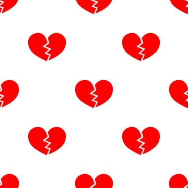 Kırmızı kalplerin kusursuz desenleri. Çizgi film karalaması..