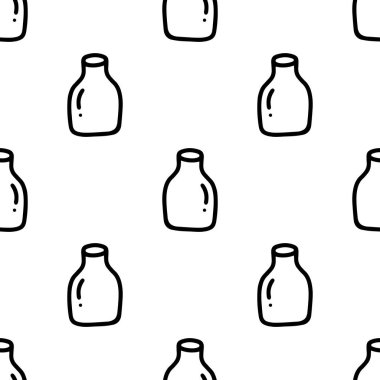 Çizgi film Cam Şişe kusursuz desenler, Vektör.