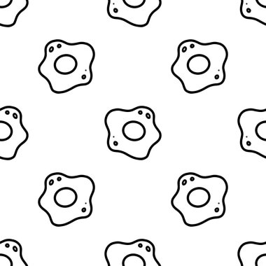 Çizgi film Kızarmış Yumurta pürüzsüz desenler, Vektör.