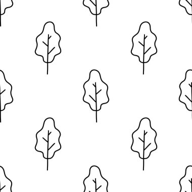 Çizgi film karalama ağacı pürüzsüz desen.