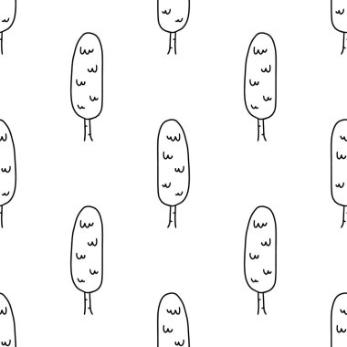 Çizgi film karalama ağacı pürüzsüz desen.