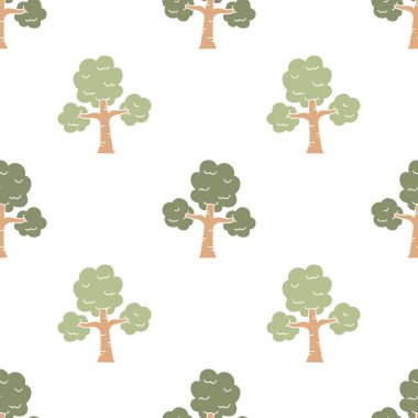 Çizgi film şirin ağaç deseni..