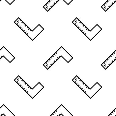 Cartoon doodle square ruler seamless pattern. clipart