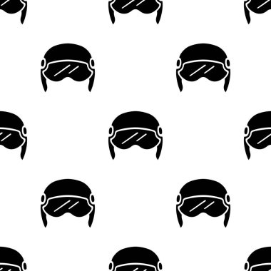 Pilot miğferi çizgi film silueti kusursuz desen, Vektör.