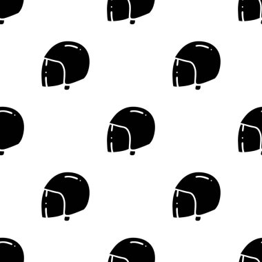 Helmet cartoon silhouette seamless pattern, Vector.	