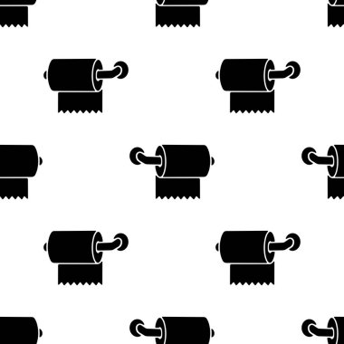 Toilet tissue silhouette cartoon seamless pattern, Vector.	