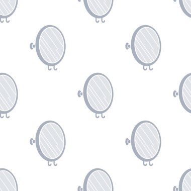 Bathroom mirror cartoon seamless pattern, Vector.	