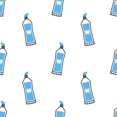 Diş macunu çizgi filmi kusursuz desen, Vektör.