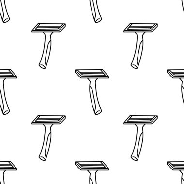 Razor cartoon doodle seamless pattern, Vector.	