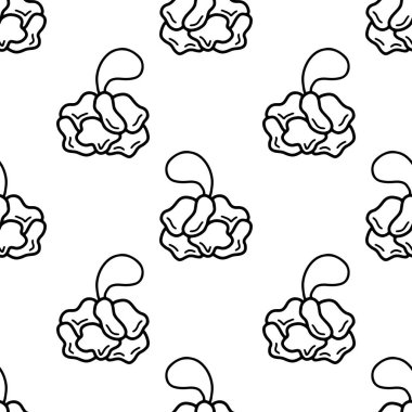 Loofah sünger karikatür karalama kusursuz desen, Vektör.