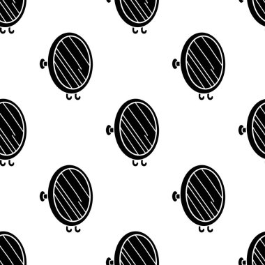 Banyo aynası silueti. Çizgi film kusursuz desen, Vektör..