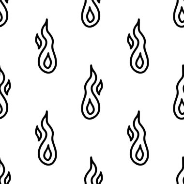 Çizgi film karalaması Ateş Efekti elementi kusursuz desen.