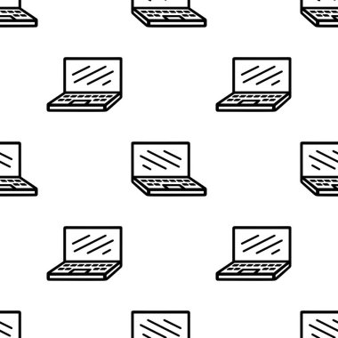 Çizgi film karalaması bilgisayar dizüstü bilgisayarı kusursuz desen.