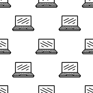 Çizgi film karalaması bilgisayar dizüstü bilgisayarı kusursuz desen.