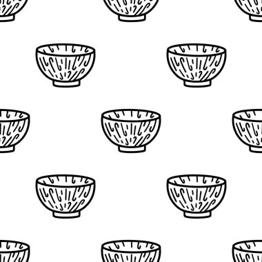 Çizgi film karalama kasesi kusursuz desen.