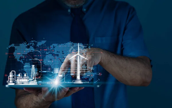 Digital Transformation, Industrial IoT is technology with humans to Upskill Reskill. Ai connection automation to global cyber network concept. Technology in future can support all business 4.0, IIoT