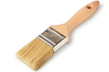 Boya fırçası beyaz arkaplanda izole edildi.