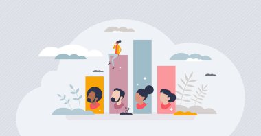 Anket sonuçları farklı adaylar için küçük insan konseptini engelliyor. Demokratik seçimlerde parlamentoya veya cumhurbaşkanı illüstrasyonuna referandum ile sosyal hükümet seçimi.