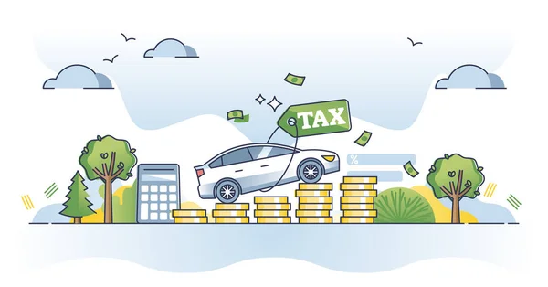 Araba Vergisi Artışı Pahalı Araç Taksitleri Kavramının Özeti Vergi Hesaplaması — Stok Vektör