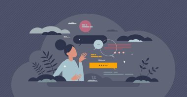 Doğal dil ayrıştırma ya da yapay zeka olarak NLP küçük insan kavramını öğretiyor. Yapay zeka teknolojisi vektör illüstrasyonunda dil bilimi üzerine çalış. Bilgi siber işleme ve koleksiyonu