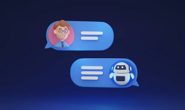Chatbot Robot Providing Online Assistance Illustration Futuristic Realistic Style Chat — Fotografia de Stock