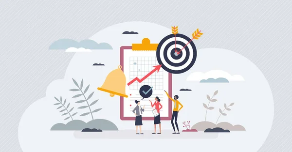 Working Project Effective Goal Accomplishment Tiny Person Concept Teamwork Job — Wektor stockowy