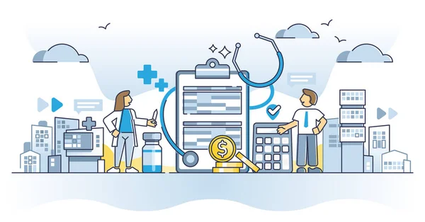 Medical Billing Coding Medicine Services Standards Outline Concept Financial Codes — Image vectorielle