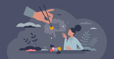 Microlearning as focused or effective topic learning tiny person concept. Fast knowledge and skills learn method for specific content vector illustration. Teaching process or distant brain development