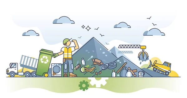 Concept Voor Afvalreductie Recycling Van Wegwerpafval Duurzame Natuurvriendelijke Plastic Management — Stockvector