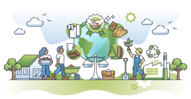 İthalat ürünleri konsepti için adil ticaret ve etik tedarik zincirleri. Dürüst ödeme vektörü çizimi ile sürdürülebilir ve çevresel iş modeli. Doğa dostu standartlar ve politika.