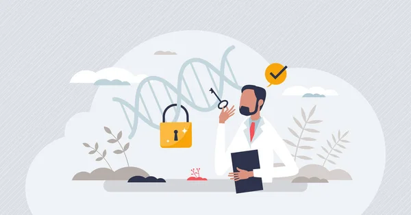 Personalisierte Medizin Mit Spezifischer Dna Forschung Für Patienten Genomik Checkup — Stockvektor