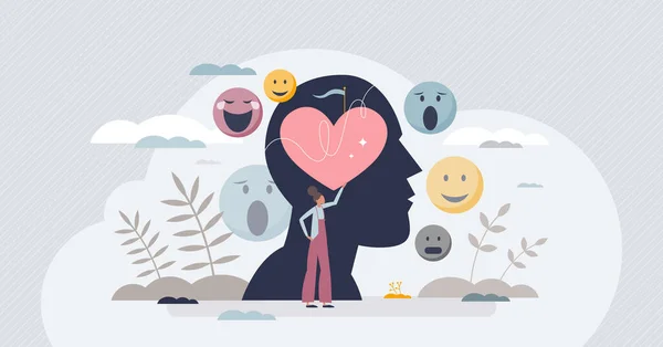 Intelligenza Emotiva Come Capacità Capire Sentimenti Concetto Persona Minuscola Espressione — Vettoriale Stock