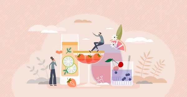 Mocktails Comme Boisson Fraîche Froide Avec Des Baies Des Fruits — Image vectorielle